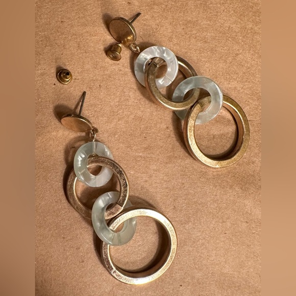 Torrid Gold-Tone & Mint Blue Dangle Earrings - Picture 4 of 6